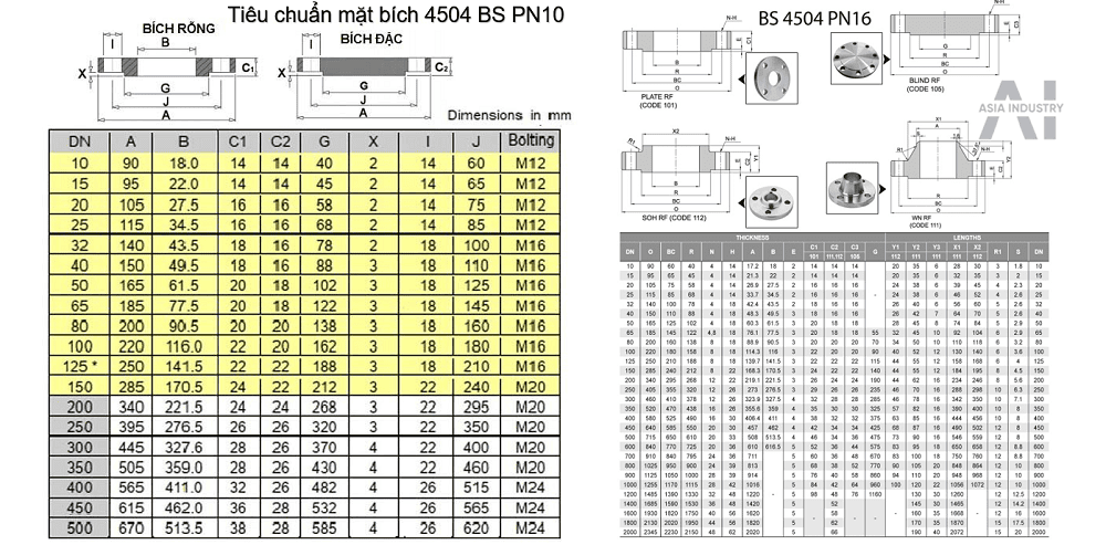 mat bích inox BS 1